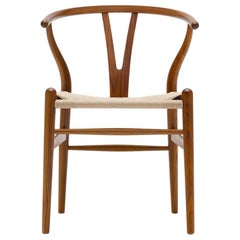 CH24 Wishbone Chair in Walnut Lacquer Finish with Natural Papercord *Quickship*