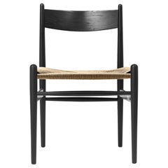 CH36 Dining Chair in Beech Wood Painted Black with Natural Papercord