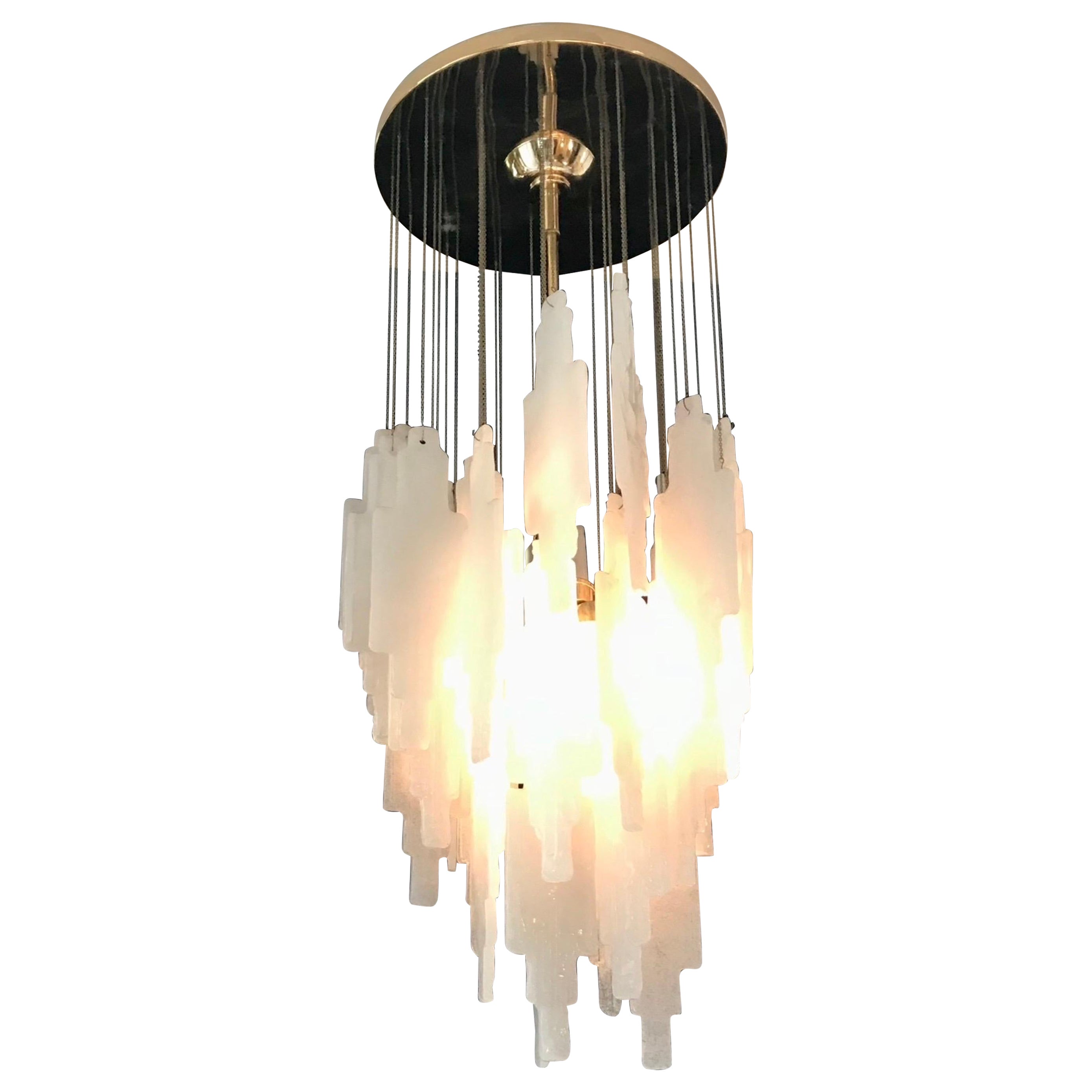 Albano Poli Cascade Pendant by Poliarte in 40 Murano Glass, Italy, 1970