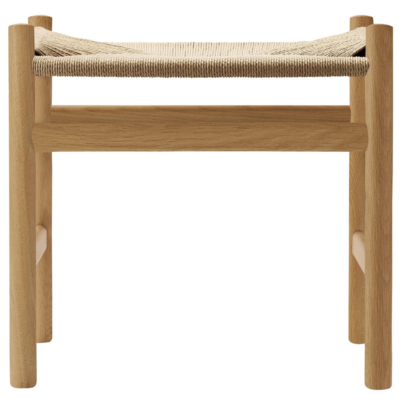 Tabouret CH53 finition à l'huile avec cordon en papier naturel en vente