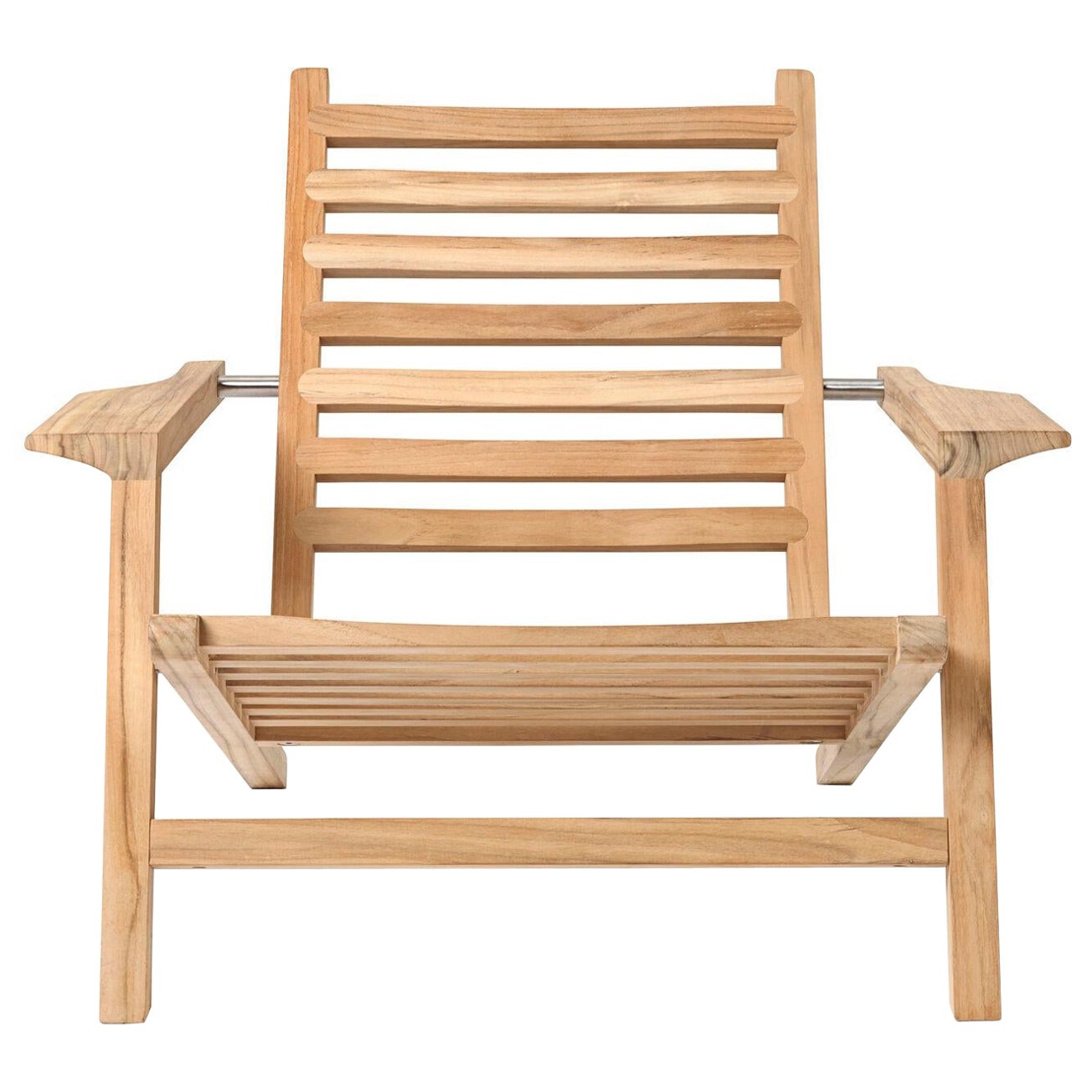 AH603 Outdoor Deck Chair in Untreated Teak *Quickship* For Sale