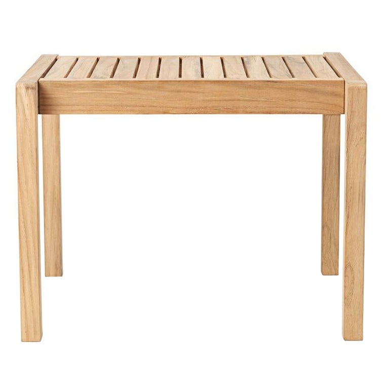 AH911 Outdoor Side Table in Untreated Teak *Quickship* For Sale