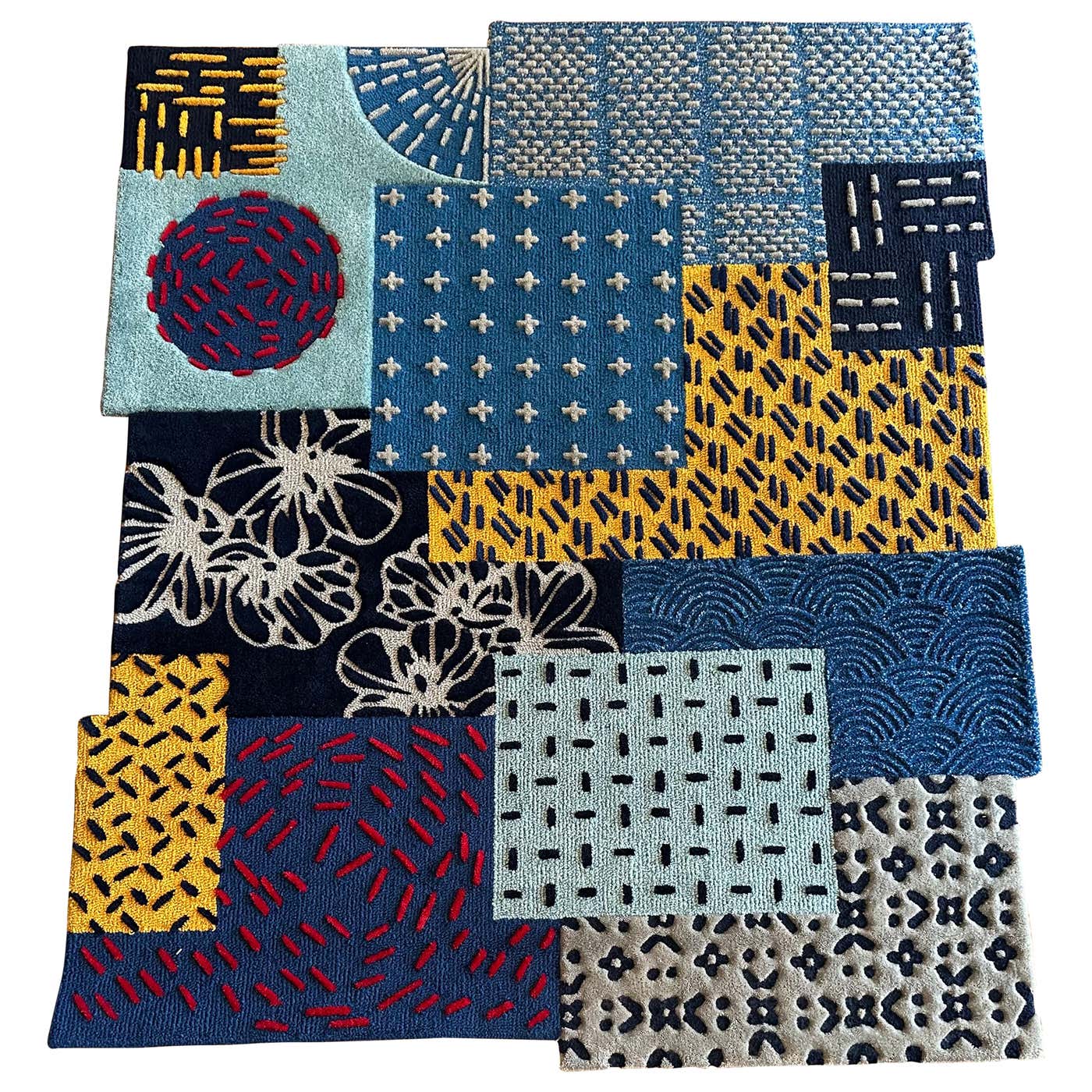 Sashiko Style Japanese Rug by RAG HOME For Sale at 1stDibs