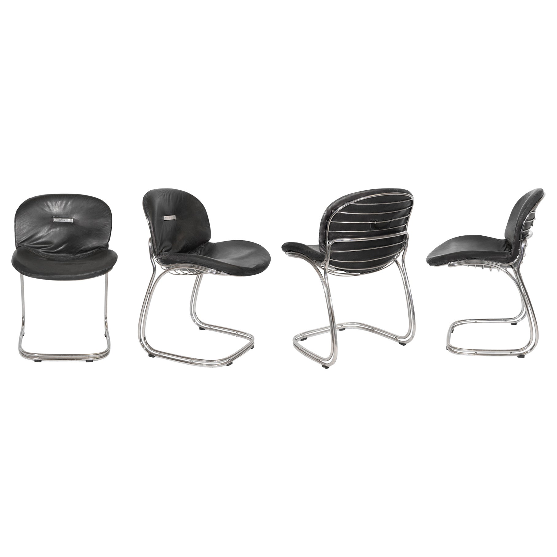 Quatre chaises conçues par Gastone Rinaldi, Italie, années 1970