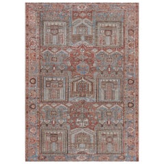 Authentique tapis persan Malayer en laine tissé à la main vers 1910