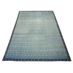 Vintage Dhurrie Geometrischer Teppich in Blau, von Rug & Kilim