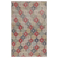 Vintage Zeki Müren Rug with Jewel Tone Geometric Patterns, from Rug & Kilim