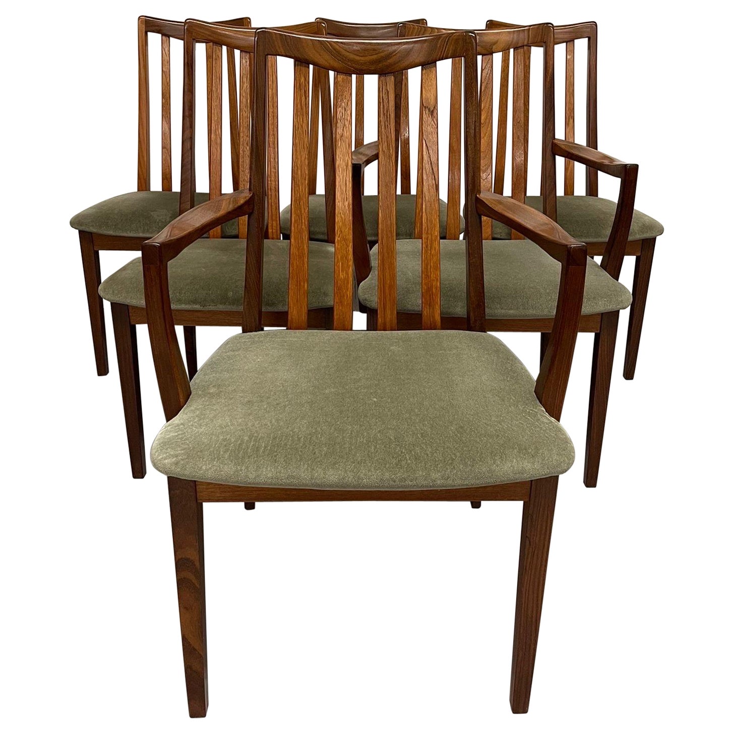 Set of 6 Vintage Ladder Back Mid Century Modern G-Plan Dining Chairs.