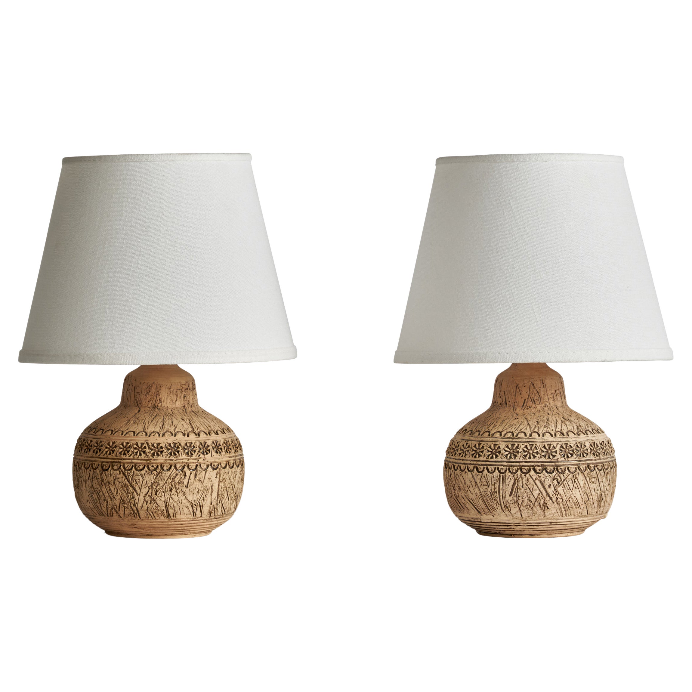 Keramik-Olle, Table Lamps, Ceramic, Sweden, 1960s For Sale