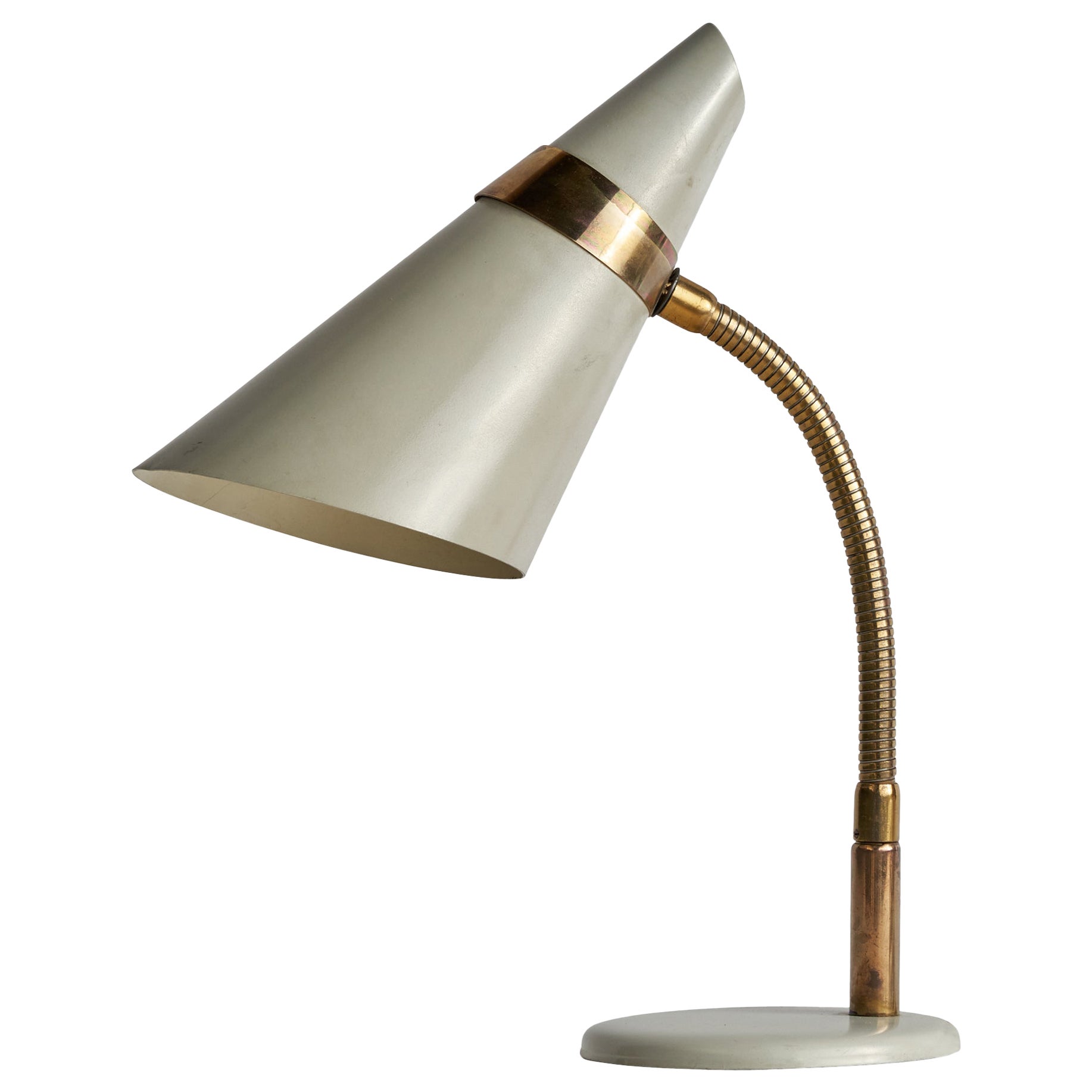 Idman, Table Lamp, Brass, Metal, Finland, 1960s For Sale
