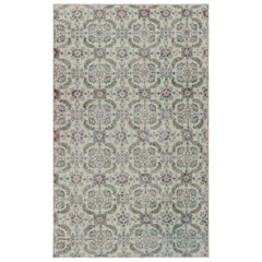 Tapis vintage Zeki Müren en beige avec motifs floraux, de Rug & Kilim 