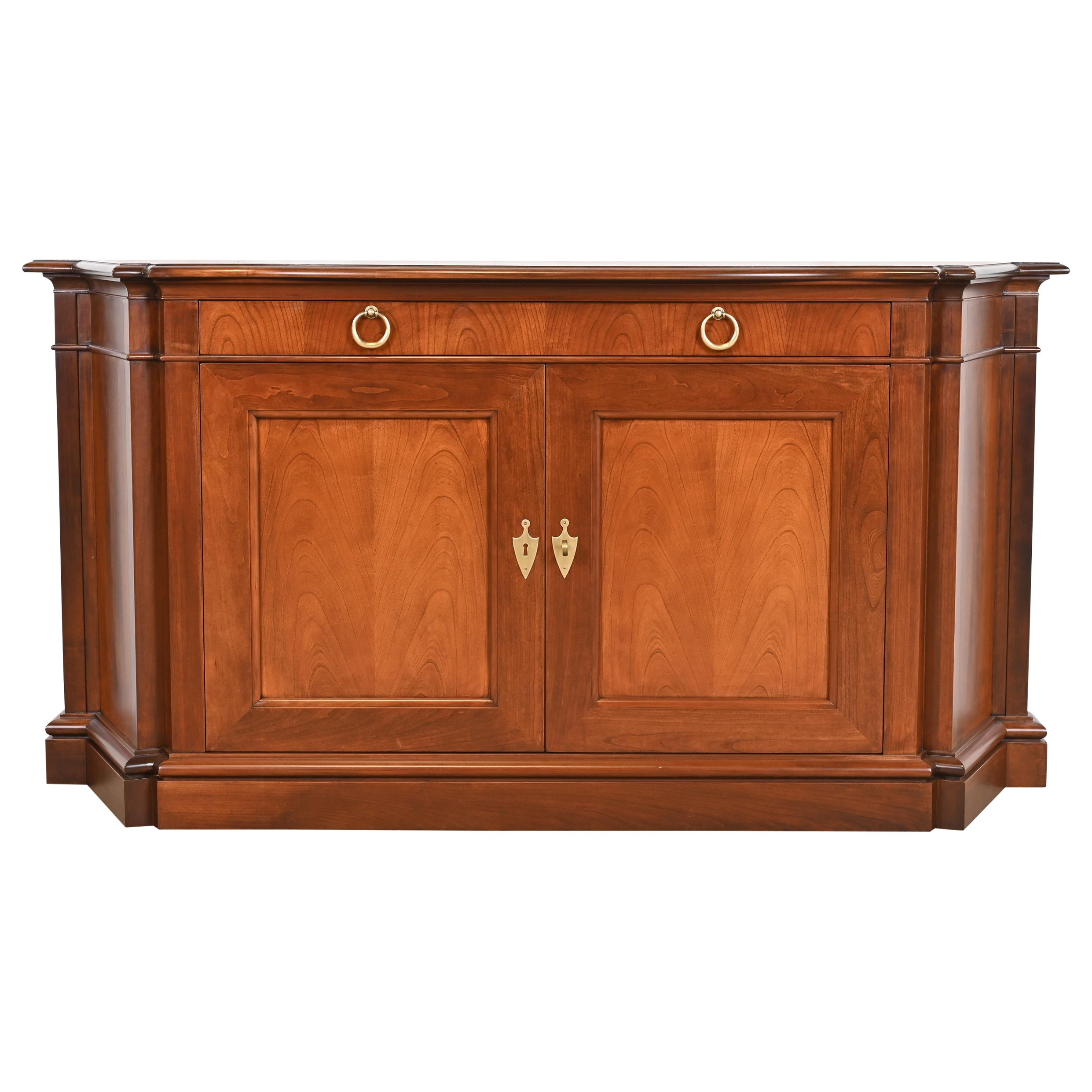 Baker Furniture French Regency Louis XVI Cherry Wood Sideboard, Newly Refinished For Sale