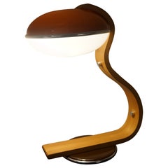 Scandinavian Bentwood Teak and Acrylic Table Lamp