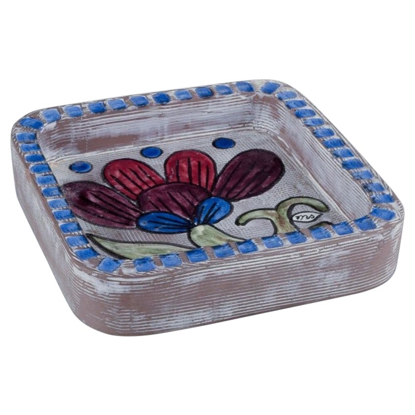 Mari Simmulson for Upsala Ekeby. Ceramic bowl with flower motif.  Ca 1960 For Sale