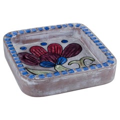 Vintage Mari Simmulson for Upsala Ekeby. Ceramic bowl with flower motif.  Ca 1960
