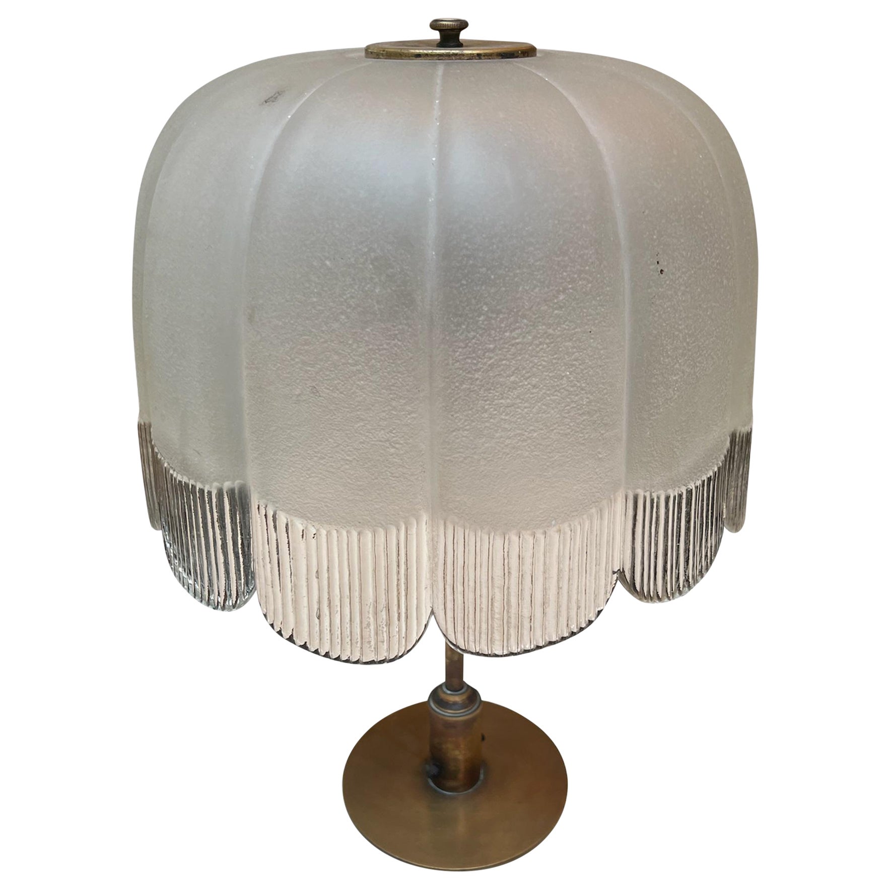 Art Deco Lamp in glass and bronze, 1930, France For Sale