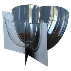 Carlo Nason Vase aus Glas und Stahl für A.V. Mazzega, Italien, ca. 1969