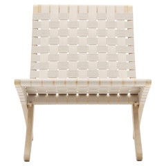 MG501 Cuba Chair in Oak Wood Frame with Natural Color Cotton Webbing Seat