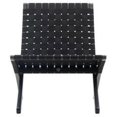 MG501 Cuba Chair in Oak Wood Frame with Black Color Cotton Webbing Seat