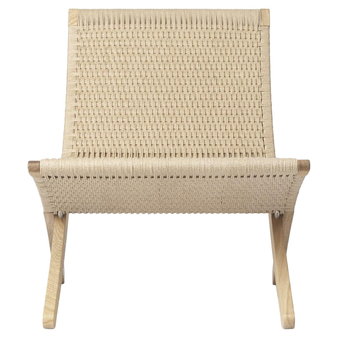 MG501 Cuba Chair in Oak Soap Finish Wood Frame with Natural Papercord Seat For Sale