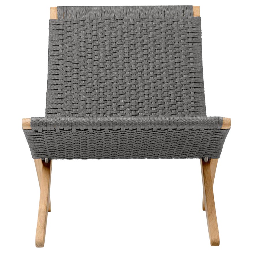 MG501 Outdoor Cuba Chair in Charcoal Flatrope *Quickship* For Sale