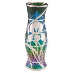 Antique Stunning Loetz Titania Silver Overlay Vase c1905