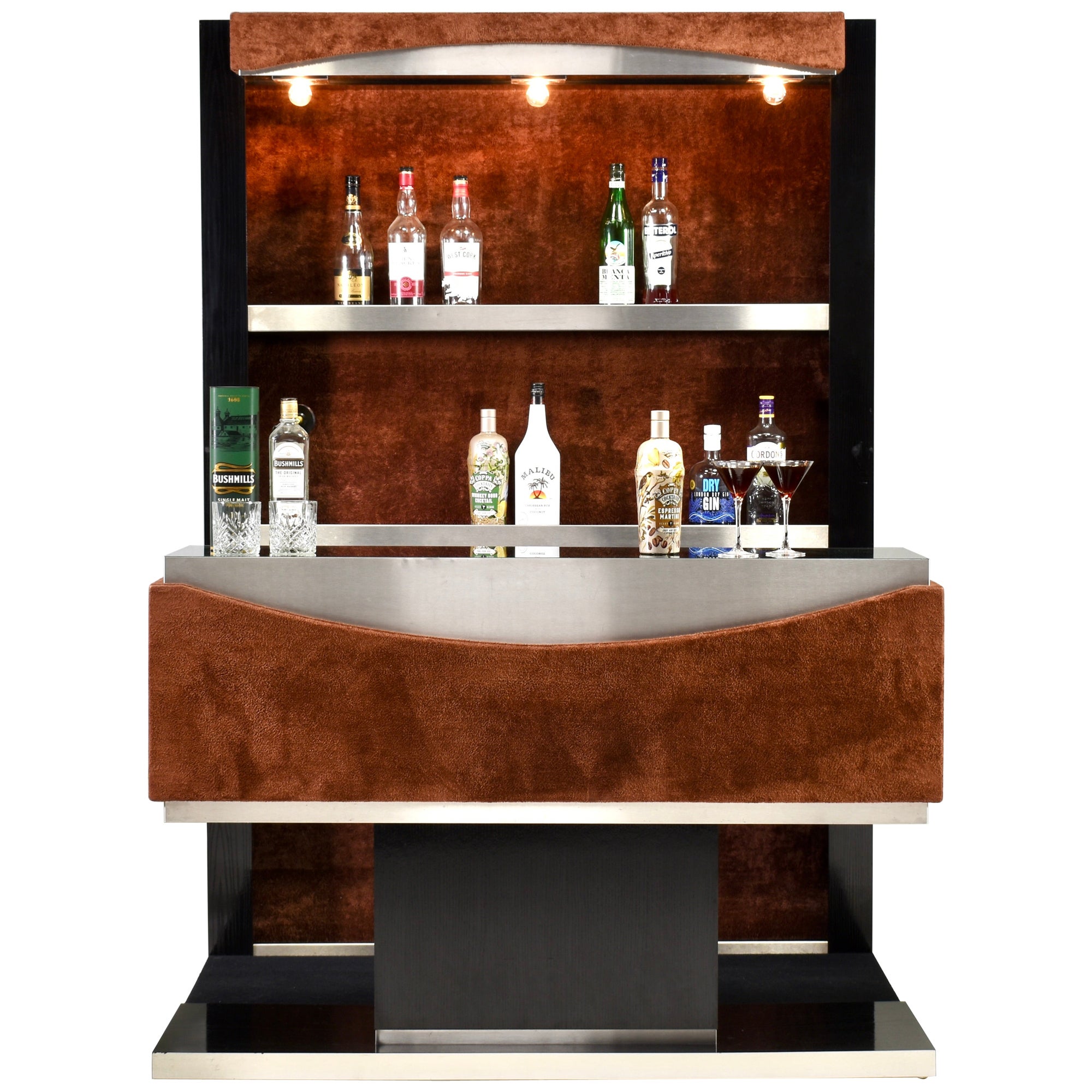StunningItalian Cocktail Dry Bar Cabinet in the style of Willy Rizzo – 1970 For Sale