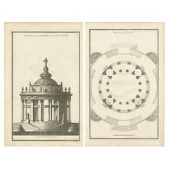 Antique De Neufforge's Neoclassical Visions: Original Engravings, ca.1770