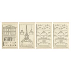 18th Century Architectural Mastery by Neufforge in Engravings, Circa 1770