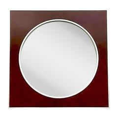 Retro Contemporary Majestic Company Brushed Chrome Circle Mirror
