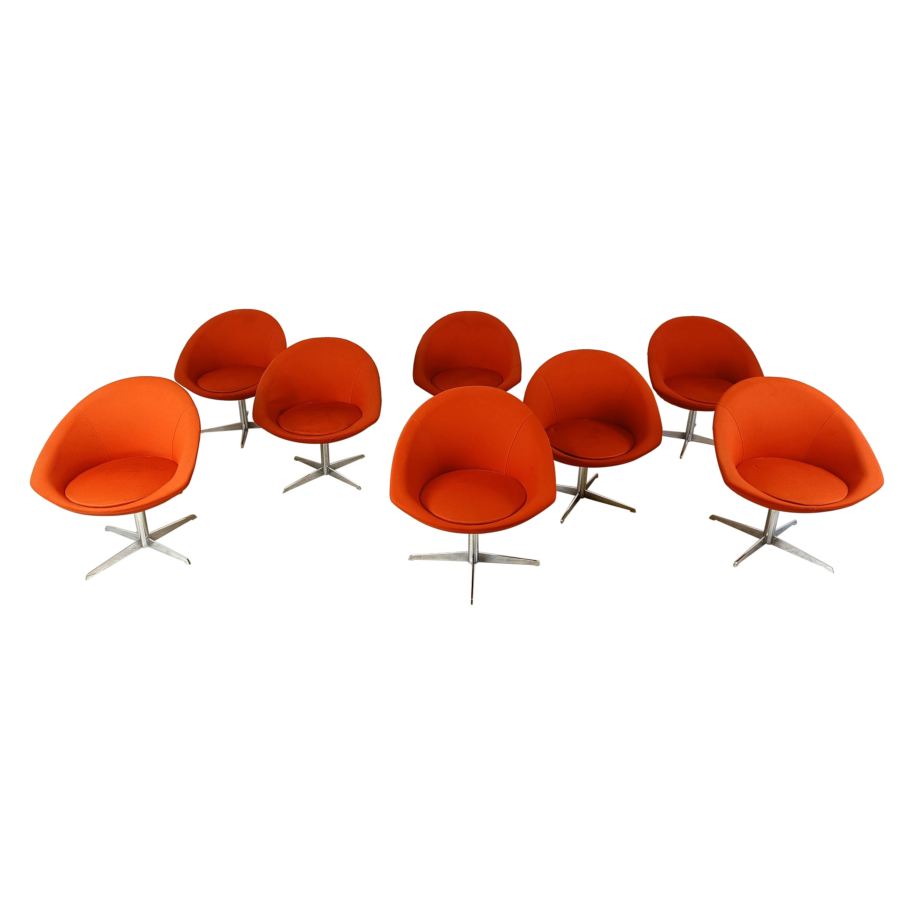 Orange swivel chairs by Benjo, 1990s
