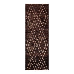 Nazmiyal Collection Tribal Geometrisch Modern Brown Flur Läufer Teppich 3'4" x 9'4"