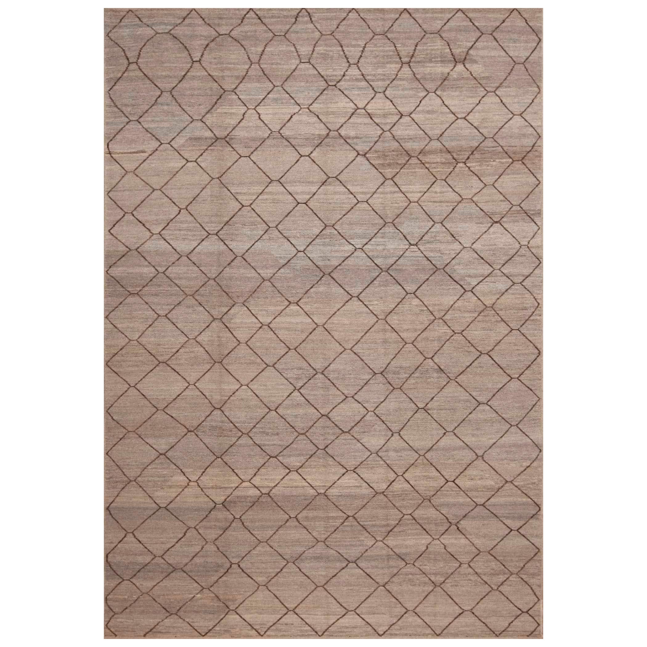 Nazmiyal Collection Moderne erdige Brown Stammes-geometrischen Bereich Teppich 8'9" x 12'7"