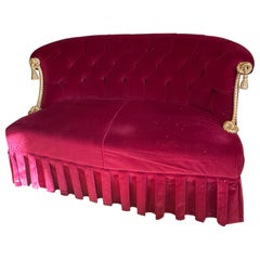 Italian Sofa Red Velvet 