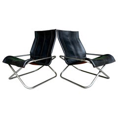 Takeshi Nii Saddle Leather ‘Ny’ Lounge Chairs