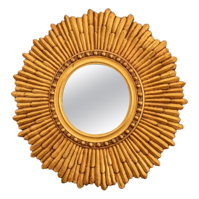 Neoclassical Revival Gilt Wood Starburst Mirror