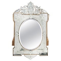 Antique Murano Glass Mirror, Italy, Early 20th Century.