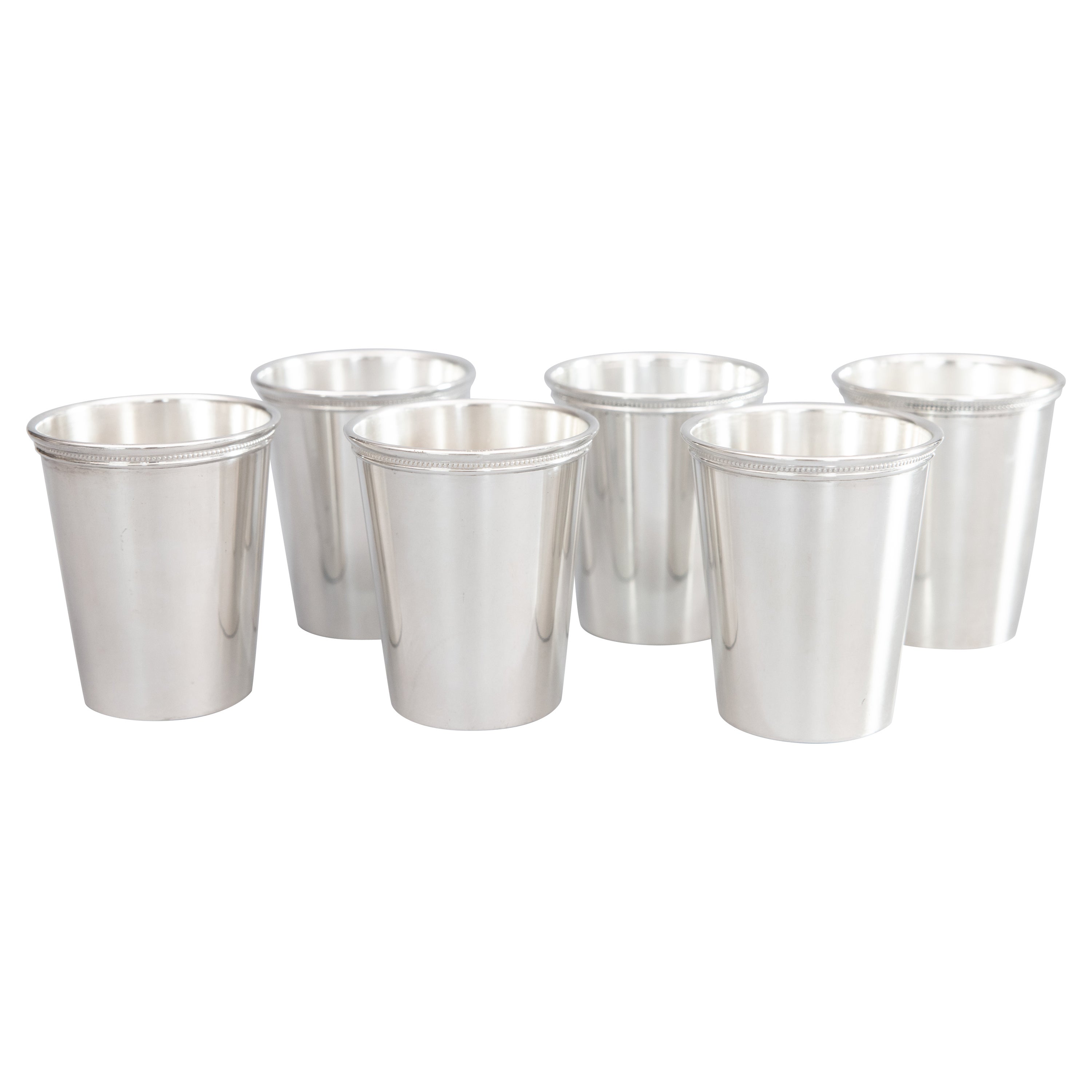 Set of 6 Mid Century Rogers Silver Plate Mint Julep Cups For Sale