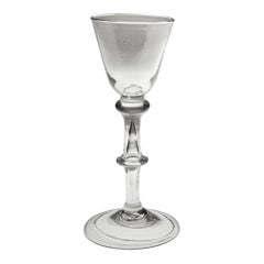 Georgian Balustroid Stem Tax Glass c1750