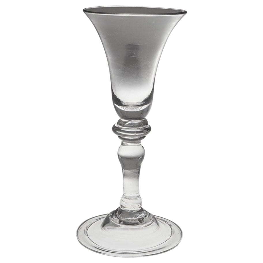18th Century Wine Glass with Balustroid Stem c1735