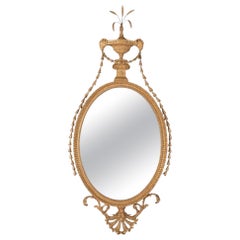 Used A Fine George III period giltwood oval mirror attributed to John Linnell
