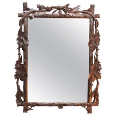 Antiquity Oak Hand Carved Victorian Wall Mirror (miroir victorien en chêne sculpté à la main)