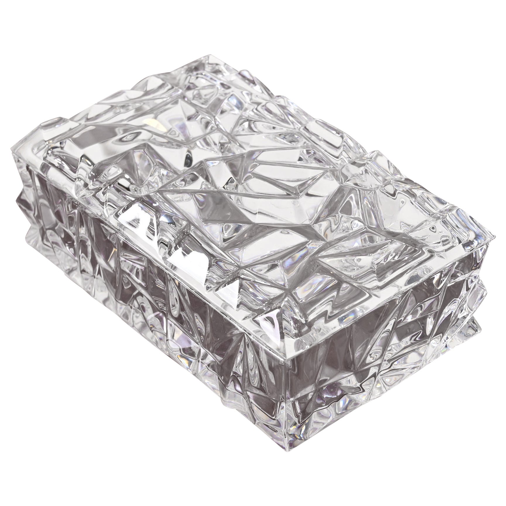 Tiffany & Co. Boîte de rangement en cristal clair facetté