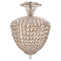 A.I.C. 19e C. Lustre Plafonnier Louis XVI en cristal