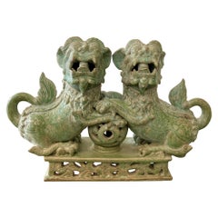 Vintage Male Foo Dogs Holding the Earth