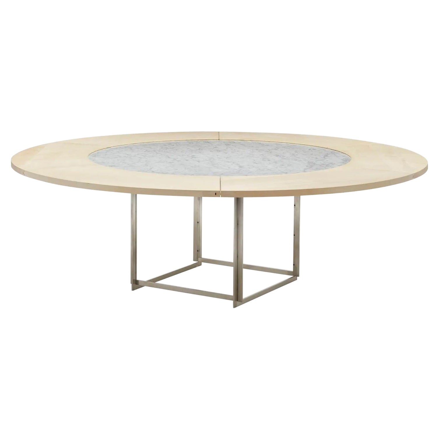 Table de salle à manger PK-54 mi-siècle moderne Poul Kjaerholm, marbre, érable, acier, 2011 en vente