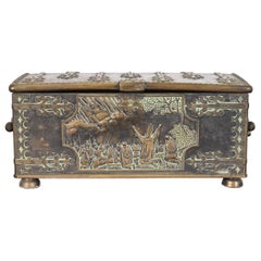 Antique Danish Cast Iron and Bronze Jewelry Box or Dresser Box, Circa 1940s