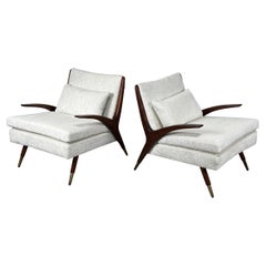 Retro Pair of Lounge Chairs by Karpen of California