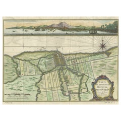 Antique Batavia in Bloom: A 1750 Hand-Colored Engraving of a Cartographic Treasure