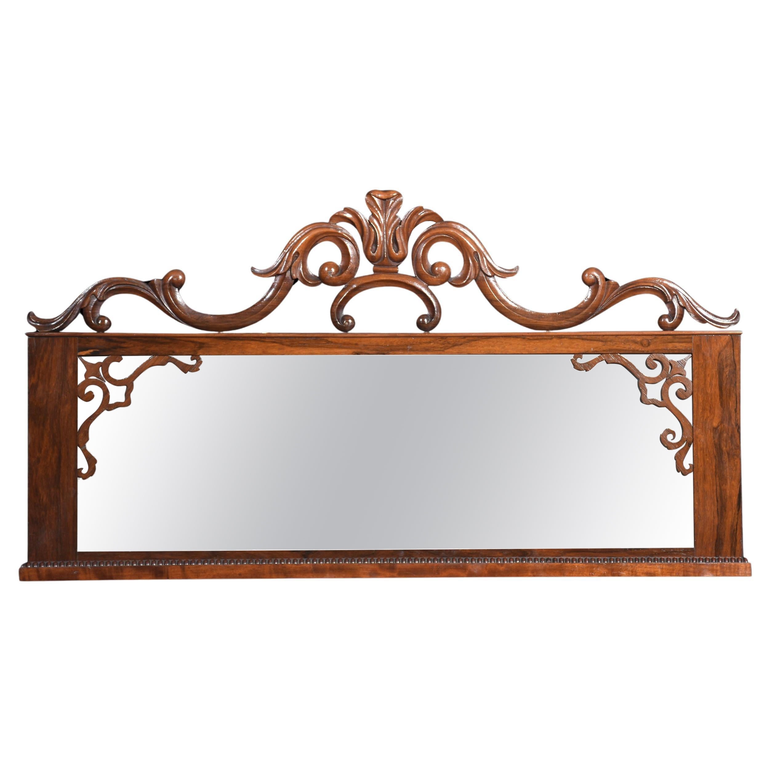 Carved over-mantle wall mirror